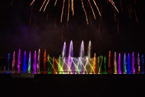 Photo of multicolored water jets