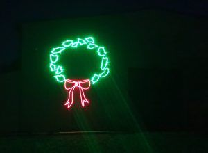 Laser projection of a Christmas wreath
