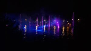 Europe Évènement - Fountains at night - Tramway inauguration in Angers 2023