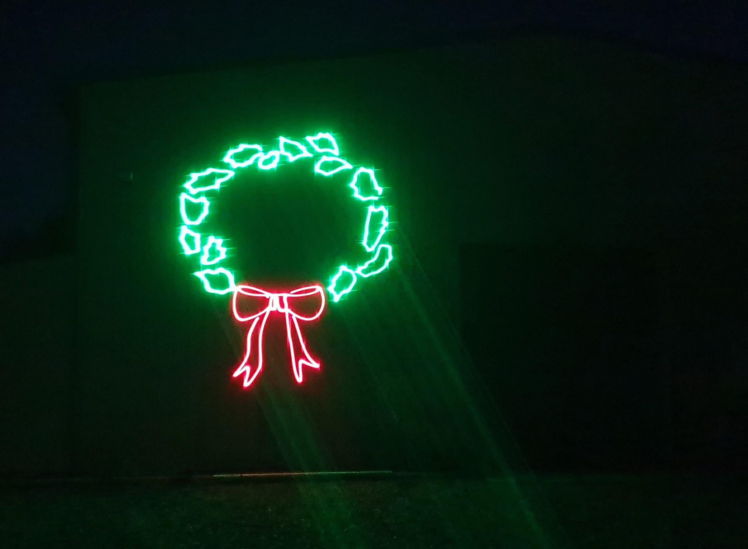 Europe Évènement - Laser projection of a Christmas wreath