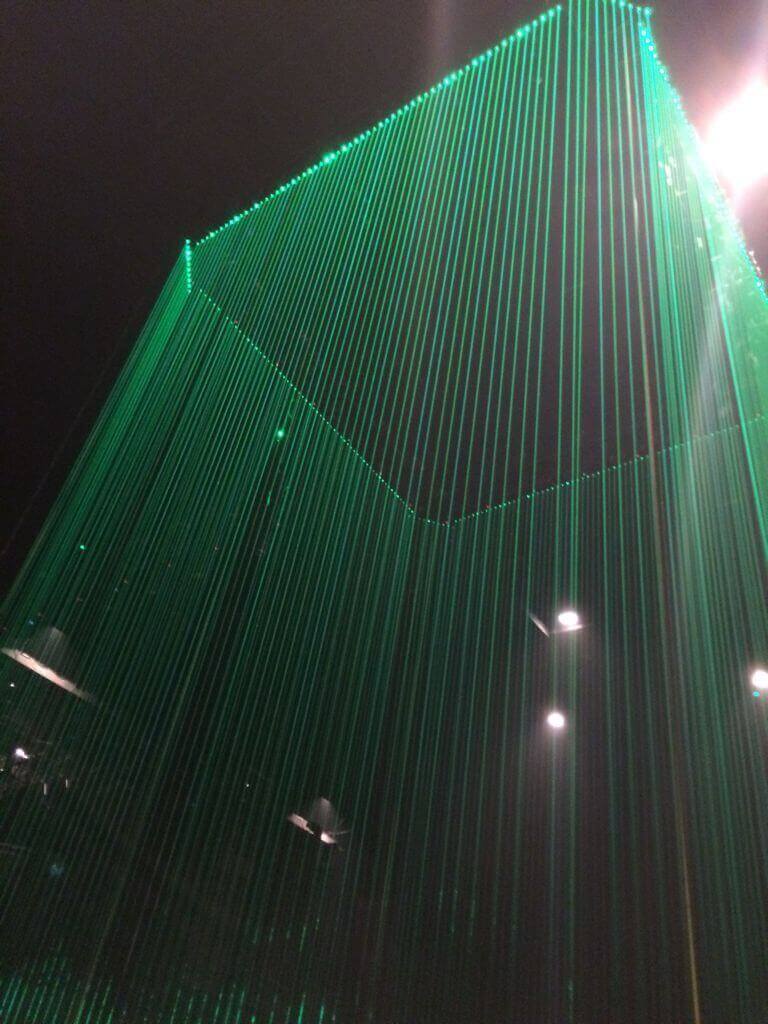 Europe Évènement - Photo of green laser bars forming a cage