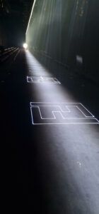 Europe Évènement - Projection laser du logo Fendi lors des défilés de modes