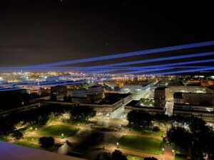 Europe Évènement - Blue laser beam projection