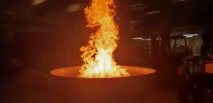 Image d'une vasque de flamme idéale pour le passage de la flame idéale, étant une création sur mesure